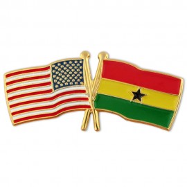 USA & Ghana Flag Pin with Logo  USA & Ghana Flag Pin with Logo