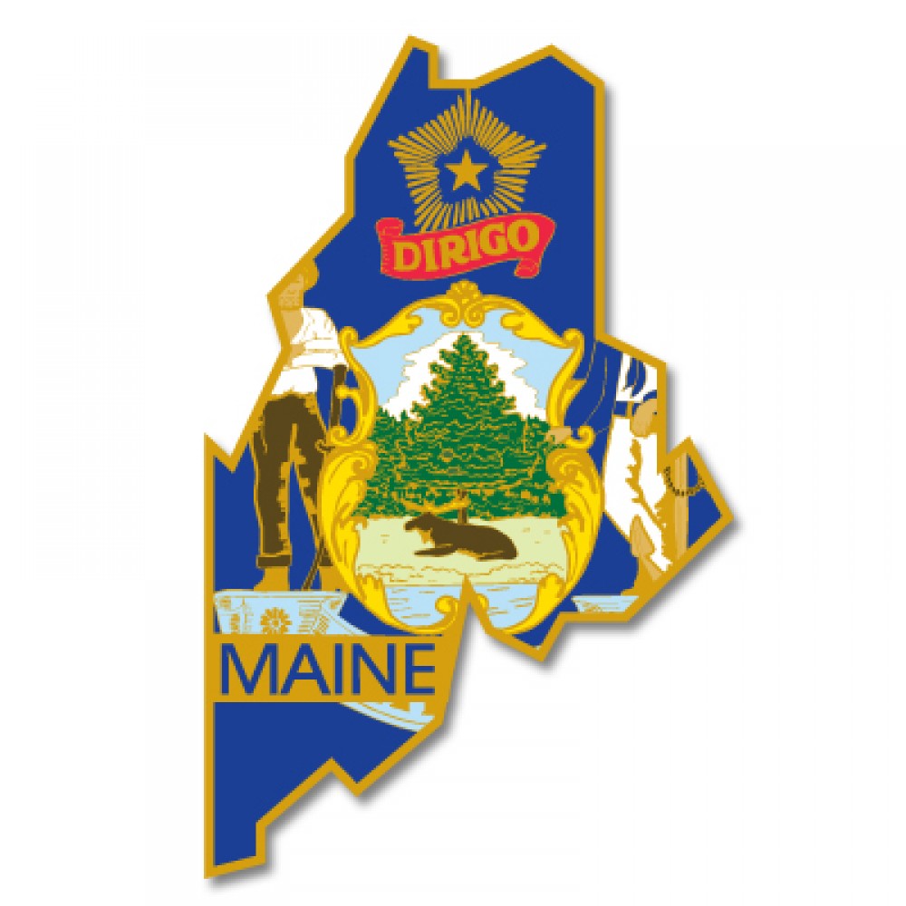 Logo Branded Maine State Pin
