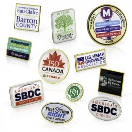 Logo Branded Digital Print Lapel Pin (1-1/2")