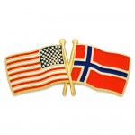 USA & Norway Flag Pin with Logo