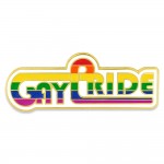 Retro Gay Pride Lapel Pin with Logo