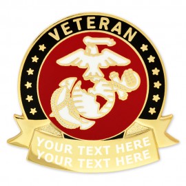 Personalized Officially Licensed U.S.M.C. Veteran Pin - Engravable