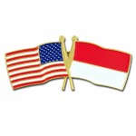 Promotional USA & Indonesia Flag Pin