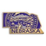 Nebraska State Pin with Logo