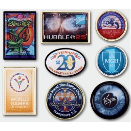 1 Square USA Printed Rush Photo Lapel Pin (4 Days) with Logo