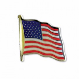 Stock American Flag Lapel Pin (7/8") with Logo