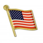 American Flag Lapel Pin Made in USA with Logo