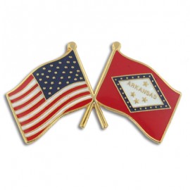 Custom Arkansas & USA Flag Pin