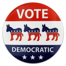 Vote Democratic Button with Logo  Vote Democratic Button with Logo
