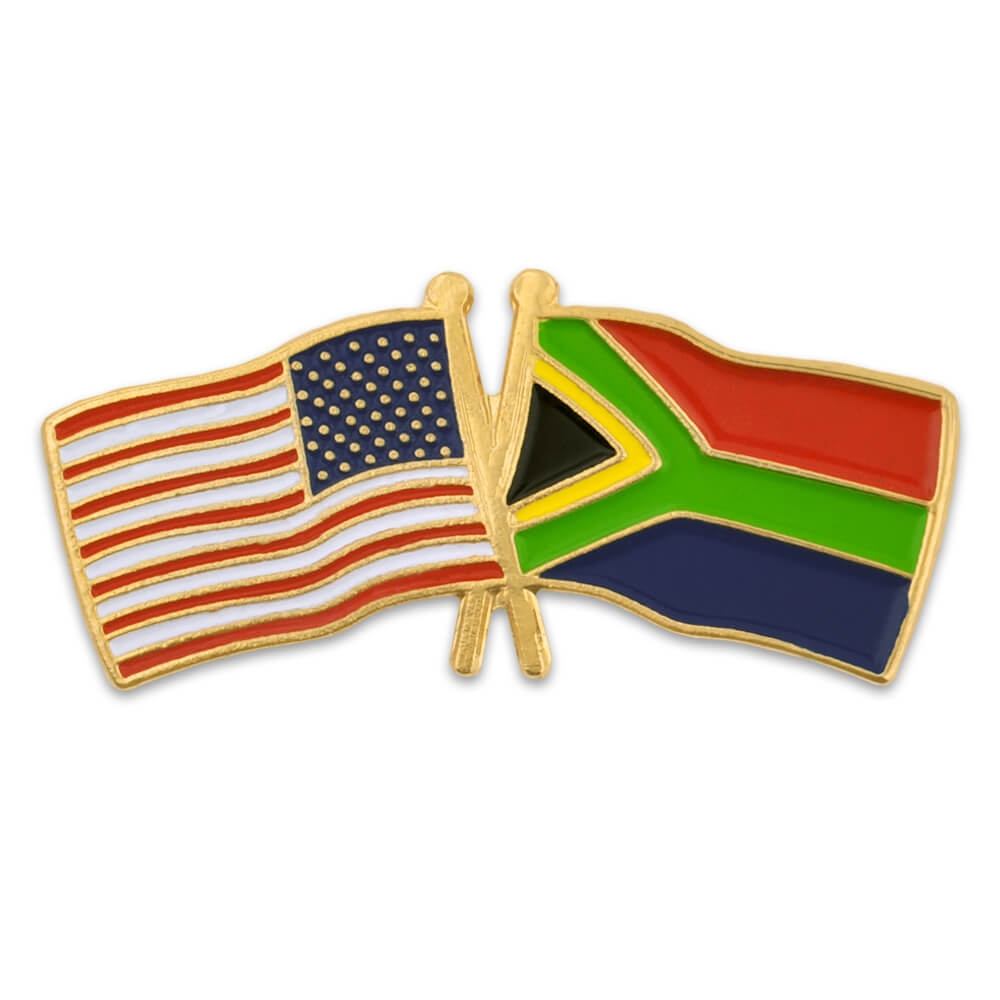Customized USA & South Africa Flag Pin