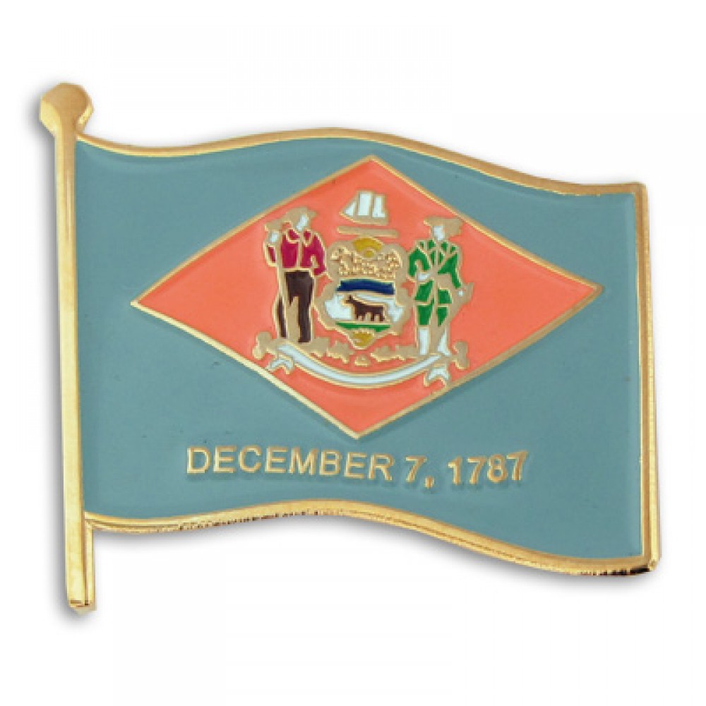 Delaware State Flag Pin with Logo