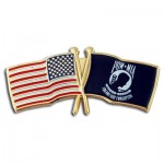 Personalized USA & POW Flag Pin