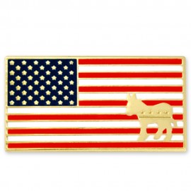 Personalized American Flag Democrat Pin