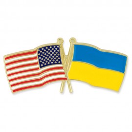 Personalized USA & Ukraine Flag Pin  Personalized USA & Ukraine Flag Pin