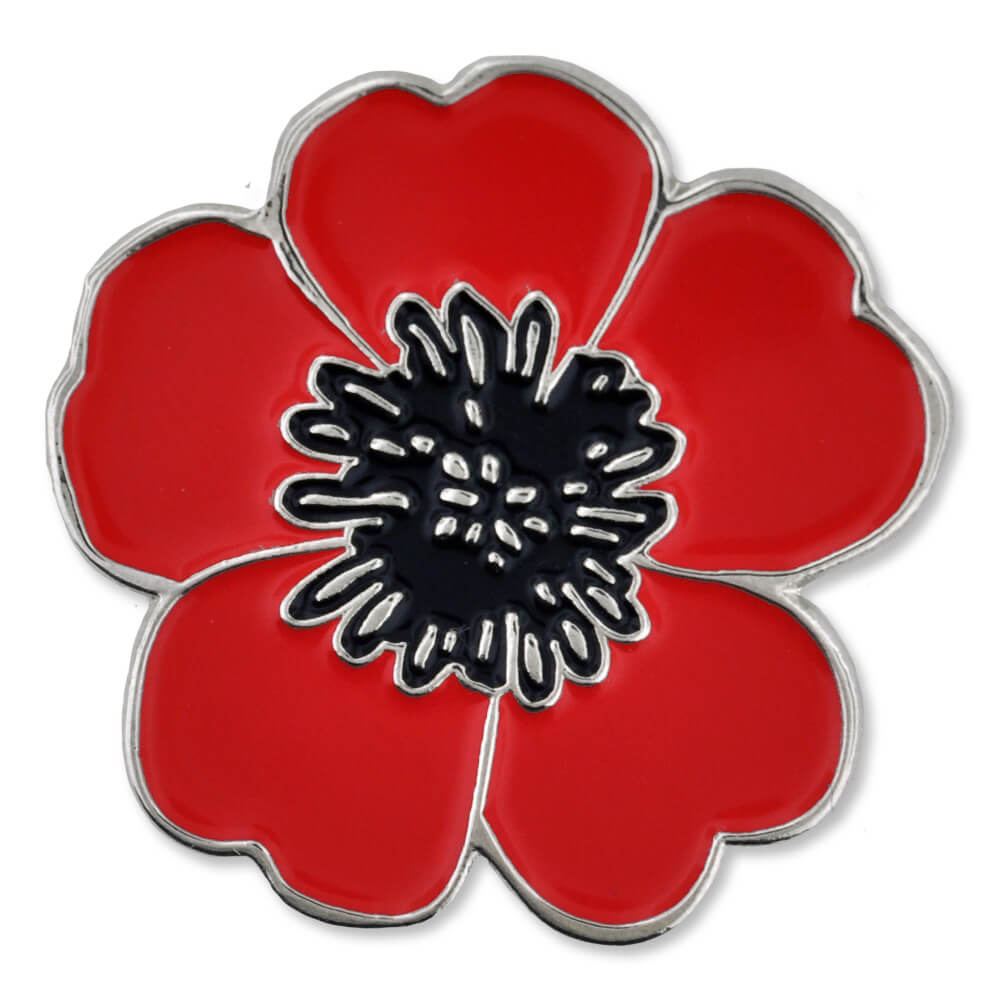 Customized Poppy Flower Pin with Magnetic Back
