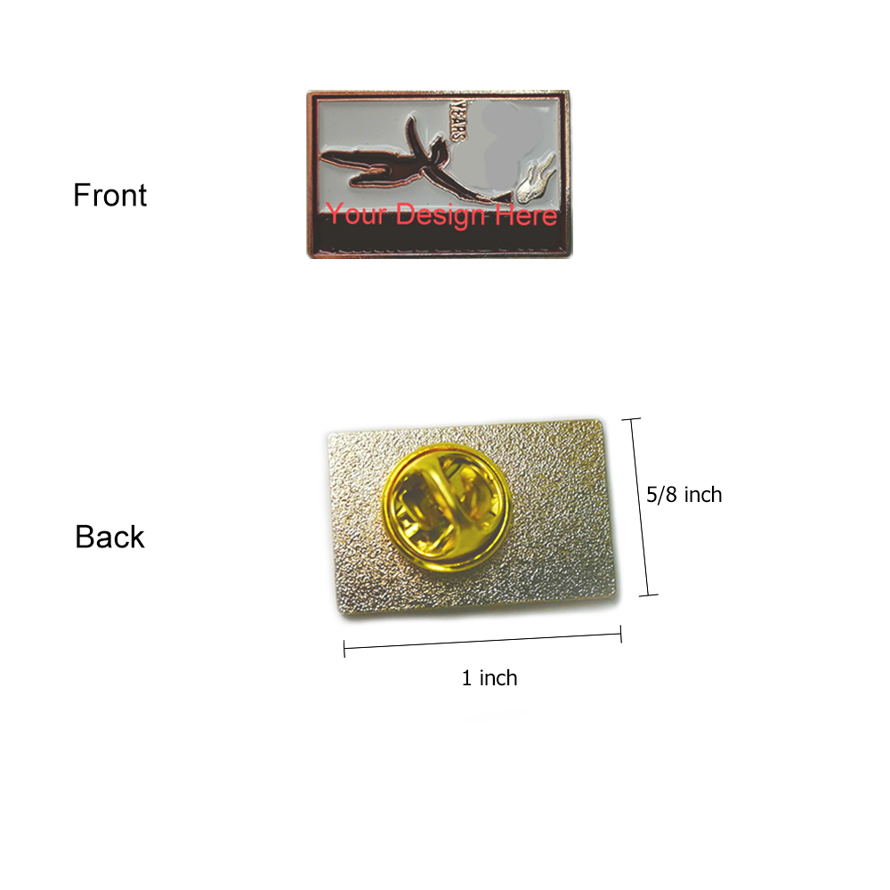 Personalized Gold 1in Lapel Pin w/ Die Struck & Back Hook
