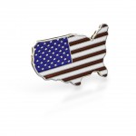 Shape Of USA, epoxy color fill (1.13" x .71") with Logo