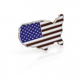 Shape Of USA, epoxy color fill (1.13" x .71") with Logo  Shape Of USA, epoxy color fill (1.13" x .71") with Logo