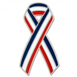 Custom Red, White & Blue Ribbon Pin