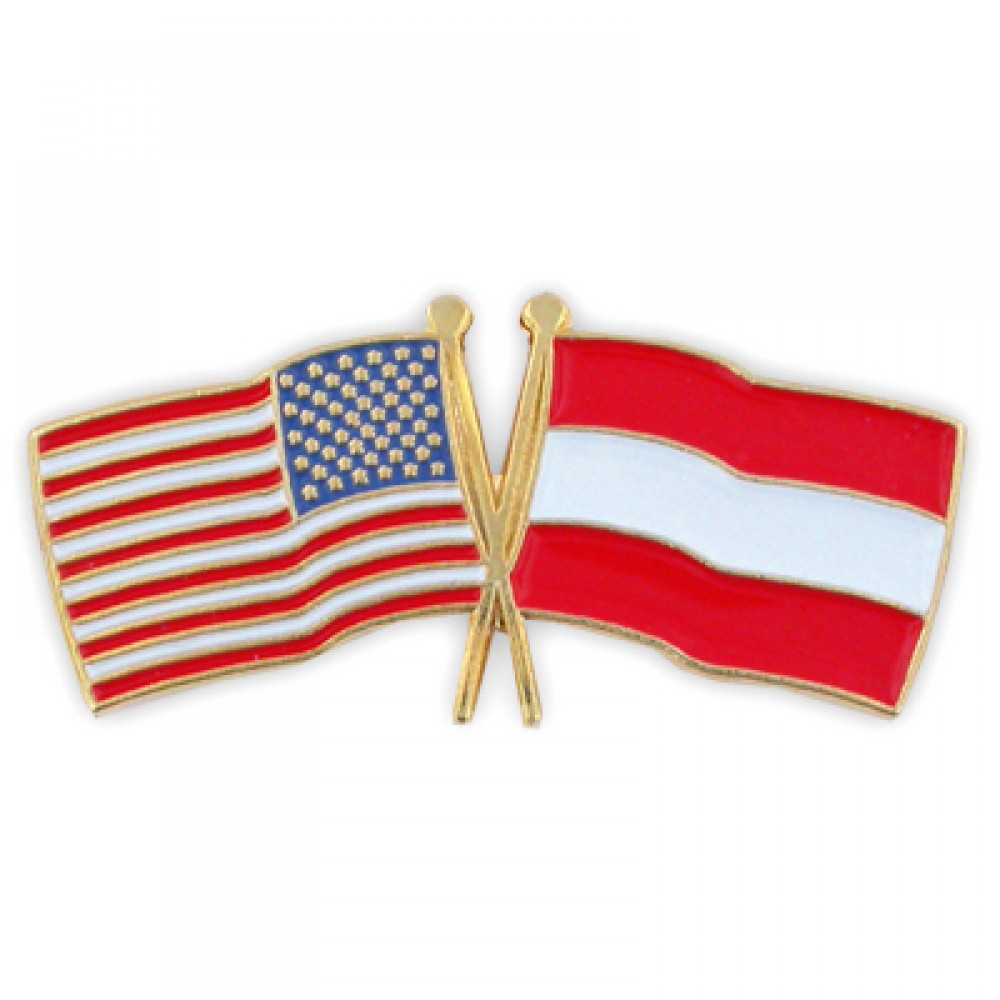 Customized USA & Austria Flag Pin