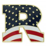 Republican "R" Flag Pin with Logo