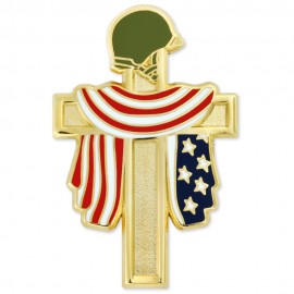 Customized Fallen Heroes Cross Pin