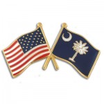 South Carolina & USA Crossed Flag Pin with Logo