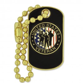 Veteran Dog Tag Pin with Logo