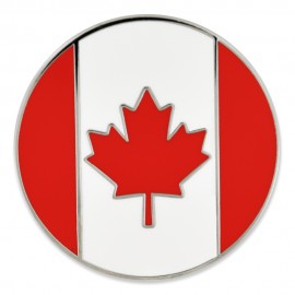Canada Flag Circle Pin with Logo