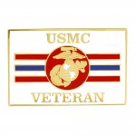 Officially Licensed U.S. Marine Corps Veteran Flag Pin with Logo