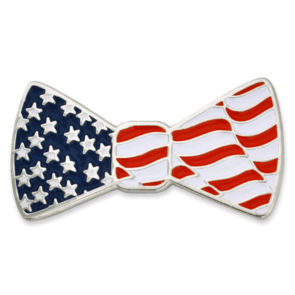 Logo Branded Patriotic Bow Tie Pin