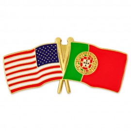 Customized USA & Portugal Flag Pin