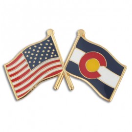Customized Colorado & USA Flag Pin