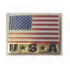 USA Flag Stock Pin with Logo