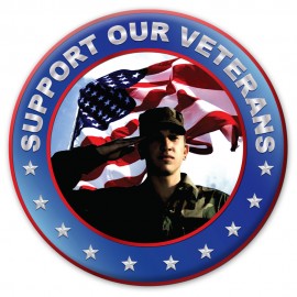 Support Our Veterans Button with Logo
