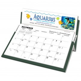 SR Rite-A-Date Desk Calendar, White/Forest Green, Full Color Imprint Custom Imprinted