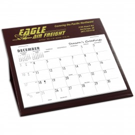 BQ Deskretary Desk Calendar with Organizer Base, Maroon Branded