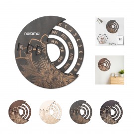 Custom Imprinted 10 inch Moon Wooden Perpetual Calendar  Custom Imprinted 10 inch Moon Wooden Perpetual Calendar