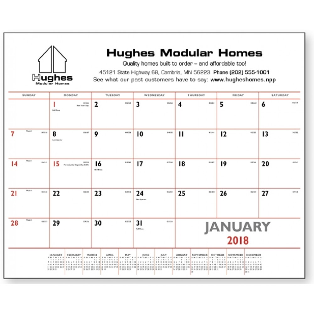 Triumph Red & Black Desk Pad Calendar Logo Printed Triumph Red & Black Desk Pad Calendar Logo Printed