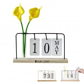 Flip Calendar Wooden Stand With Flip Cardboard, Logo Printed  Flip Calendar Wooden Stand With Flip Cardboard, Logo Printed