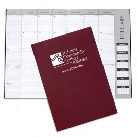 Leatherette Academic Desk Planner with Logo