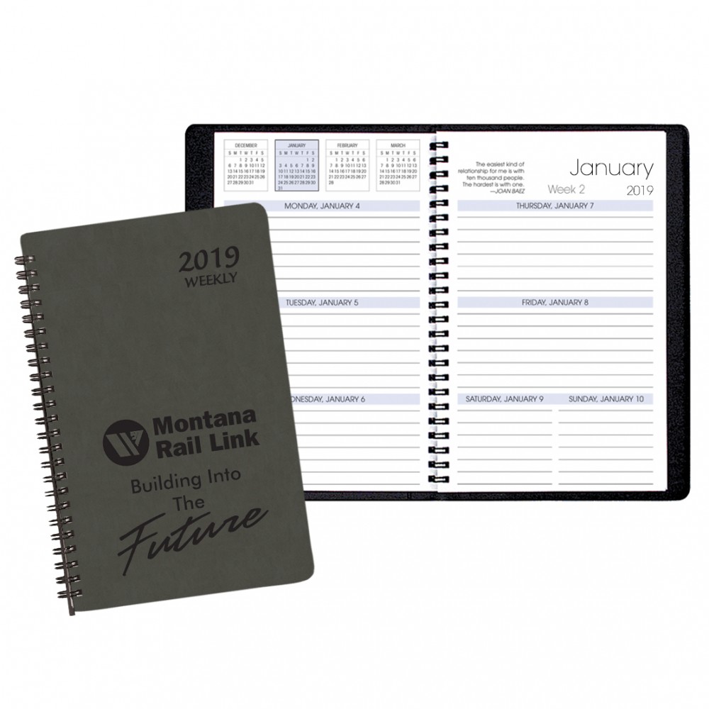 Branded Weekly Desk Appointment Planner w/ Canyon Cover