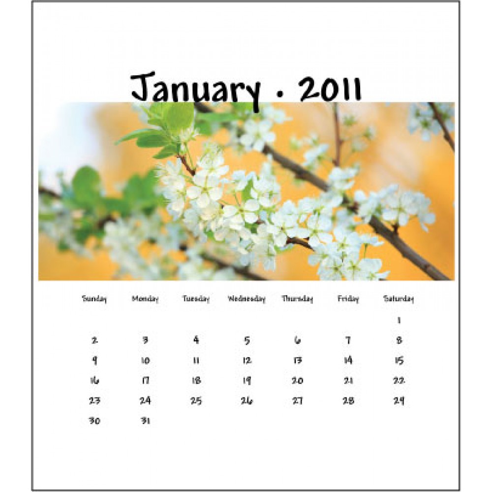 Logo Printed 2023 Desk Jewel Case Calendar - Floral Delight