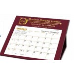 RQ Deskretary Desk Calendar w/Organizer Base, Ivory/Woodgrain Logo Printed