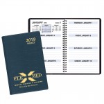 Logo Printed Large Print Weekly Desk Planner w/ Continental Vinyl Cover