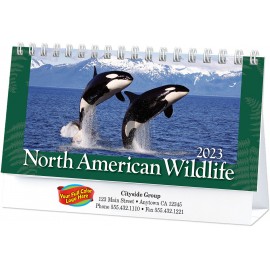 Custom Imprinted North American Wildlife Full Color Desk Calendar