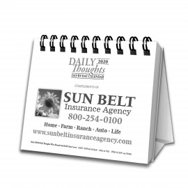 Custom Imprinted "Daily Thoughts" Day-By-Day Calendar, Wire-O, Black Imprint