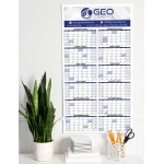 Logo Printed Wall Calendar | Large Span-A-Year, Dry Eraser Friendly w/ 4-Color Custom Graphics Included