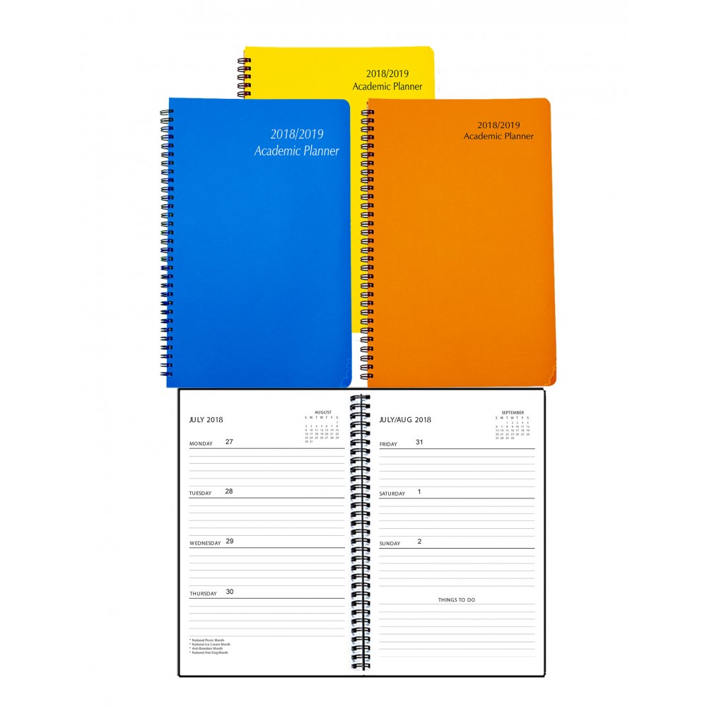 Spiral Academic Weekly Planner with Poly Cover Logo Printed