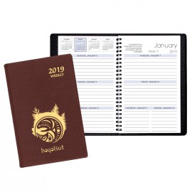 Weekly Desk Appointment Planner w/ Continental Vinyl Cover Branded